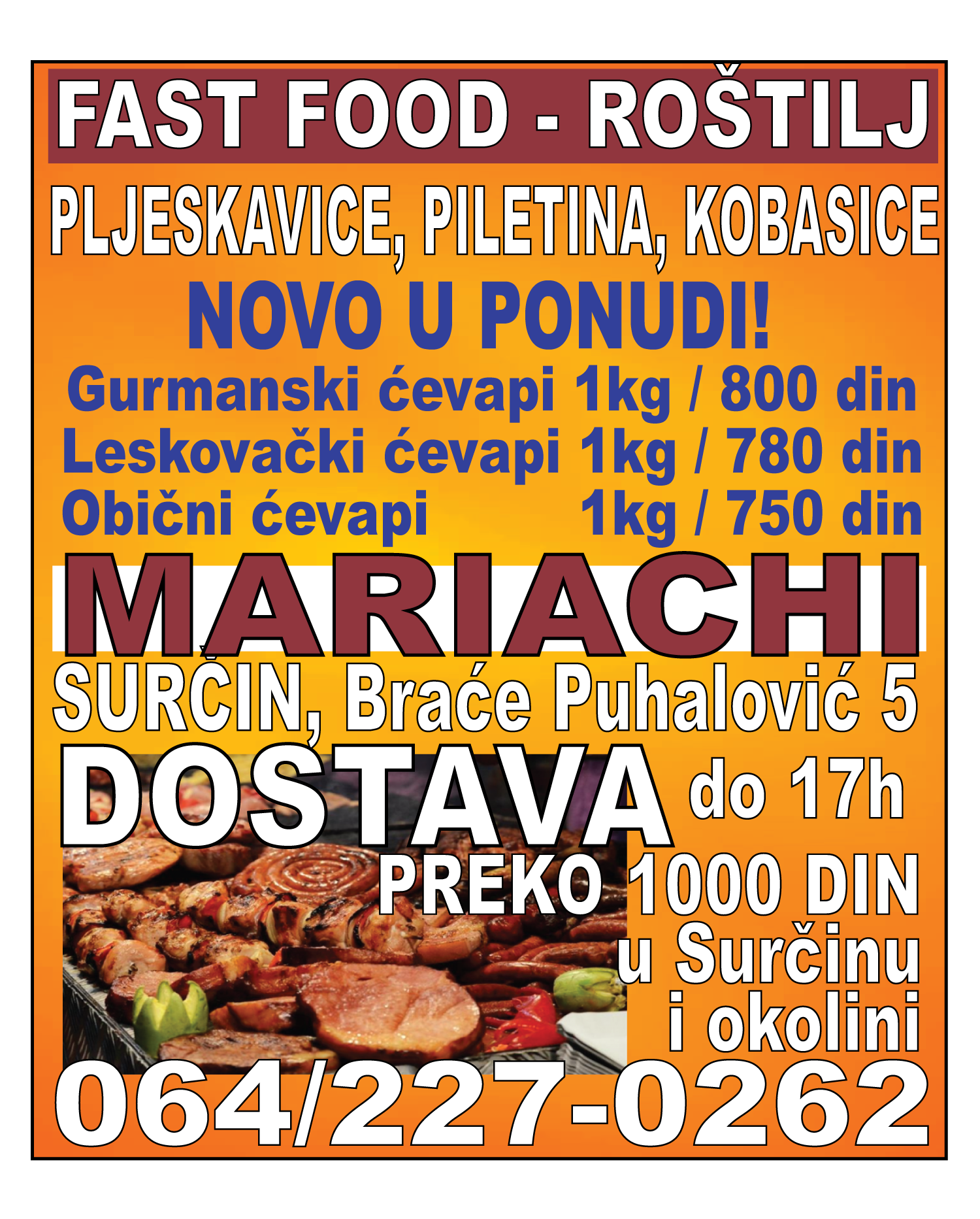 MARIACHI-SURCIN-fastfood-rostilj-cevapi-pljeskavice-kobasice-gurmanski-leskovacki-akcija-rucak-meso-kvalitet-dostava-mojabaza