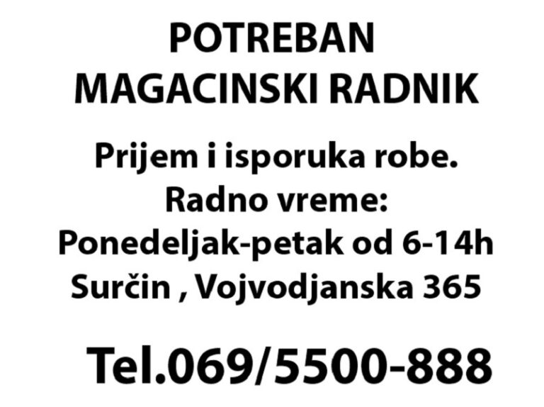 !potreban magacinski radnik pink cevap poslovi oglasi konkursi biro surcin surčin posao beograd magacin radnaprijemurobe tražimposao poso mojabaza 1